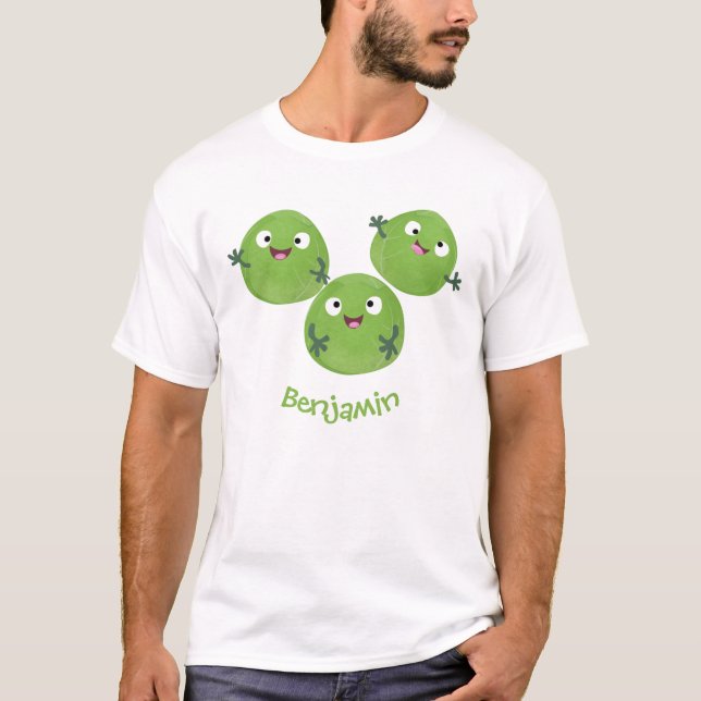 T-shirt Funny Brussels sprouts légumes caricature (Devant)