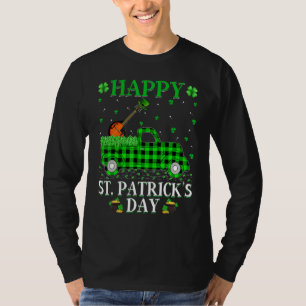 T-shirt Funny Buffalo Plaid Camion vert Mandolin St. Patri