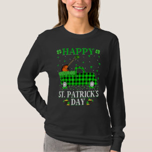 T-shirt Funny Buffalo Plaid Camion vert Mandolin St. Patri