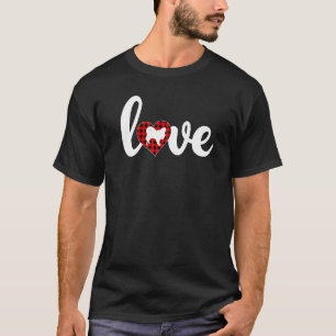 T-shirt Funny Buffalo Plaid Love Japonais Chin Dog Valenti