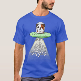 T-shirt Funny bulldog vole un ufo