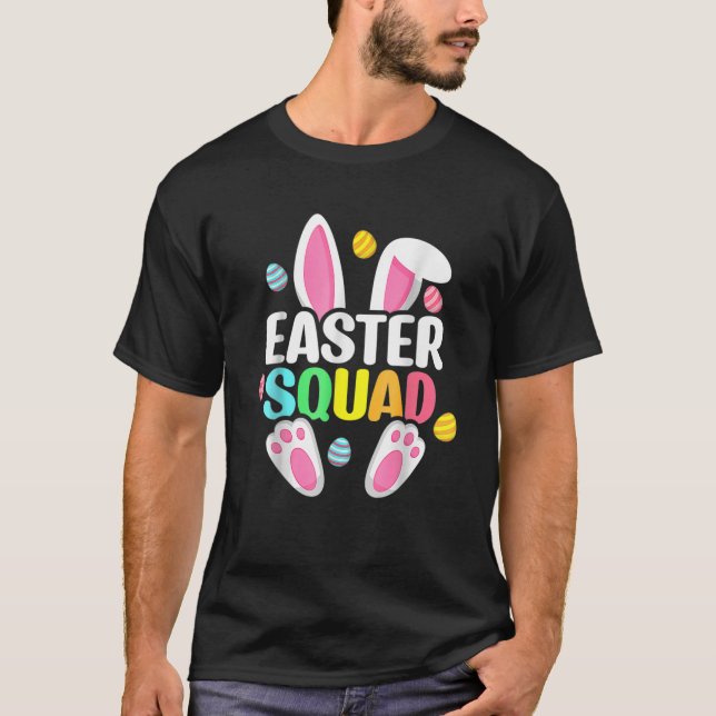T-shirt Funny Bunny Easter Squad Family Matching Easter Da (Devant)