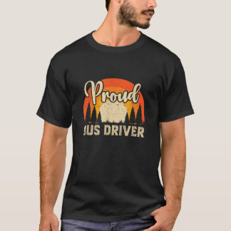 T-shirt Funny Bus Driver Superhero Tee Vintage Pour Hommes