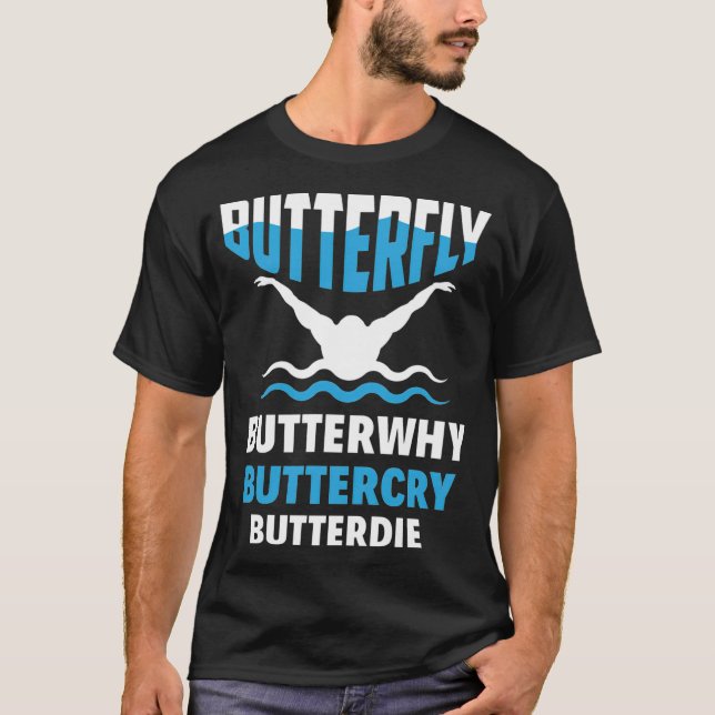 T-shirt Funny Butterfly Geek Coureur de nage (Devant)