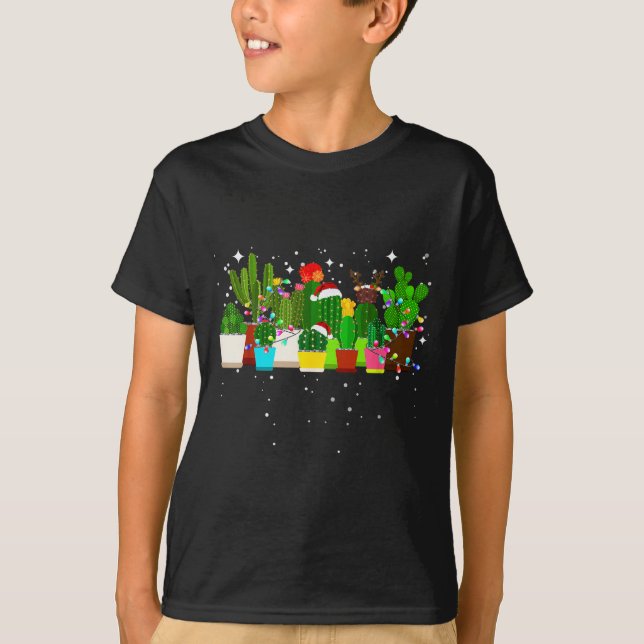 T-shirt Funny Cactus Christmas Tree  (Devant)