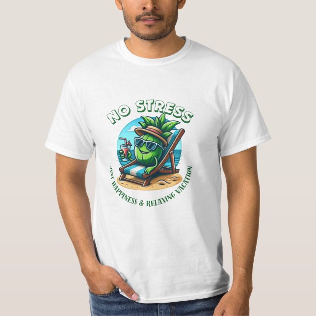 T-shirt Funny Cactus en vacances à la plage (Devant)