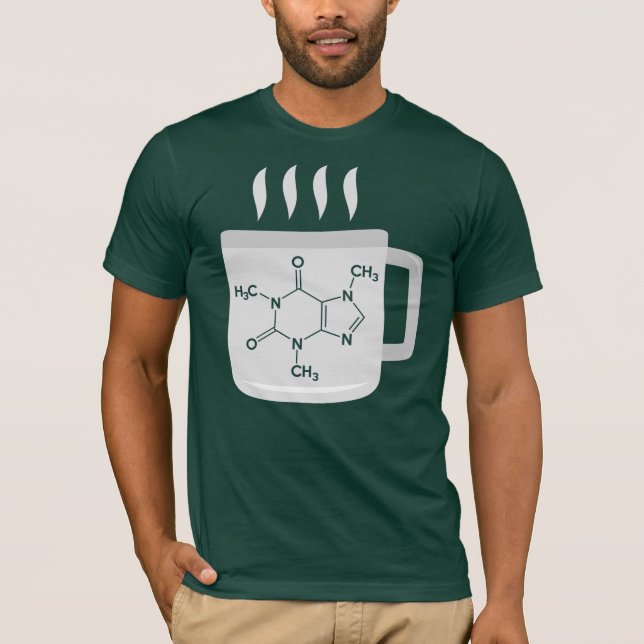 T-shirt Funny Caffeine Molecule Chimie Café Nouveauté (Devant)
