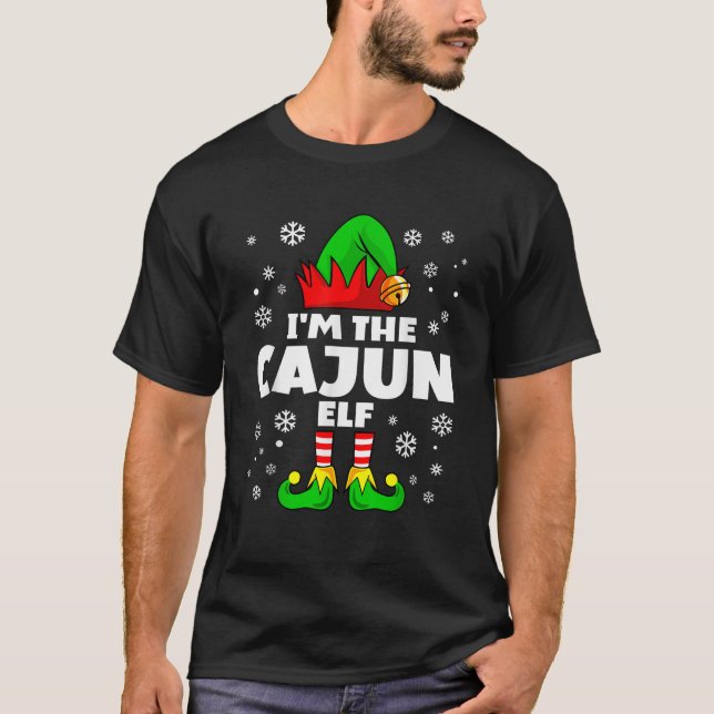 T-shirt Funny Cajun Elf Family Matching Group Happy Christ (Devant)