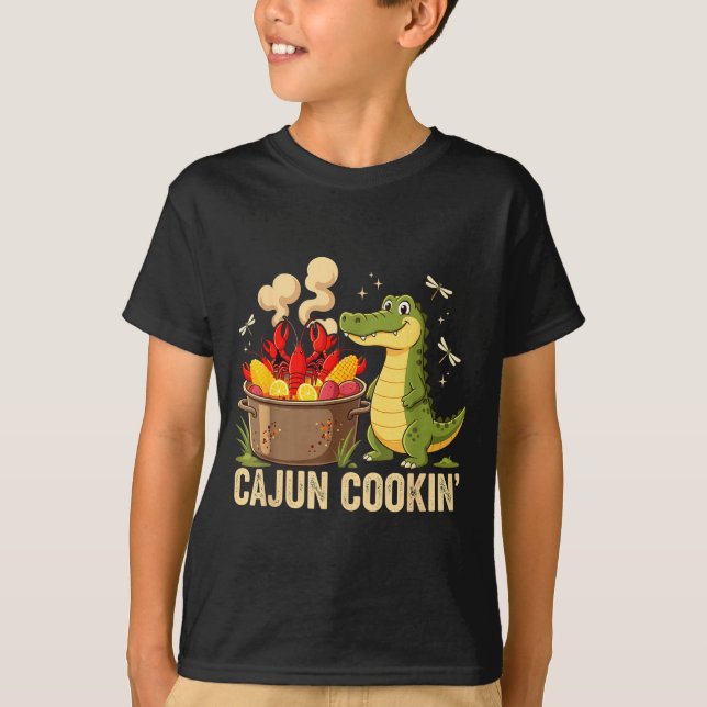 T-shirt Funny Cajun Louisiana Boil Alligator Crawfish Mard (Devant)