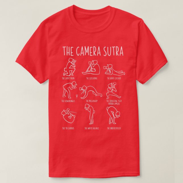T-shirt Funny Camera Sutra Photographe Cadeau M (Design devant)