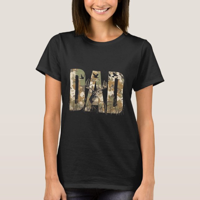 T-shirt Funny Camo Dad Hunting Camouflage Deer Father's Da (Devant)
