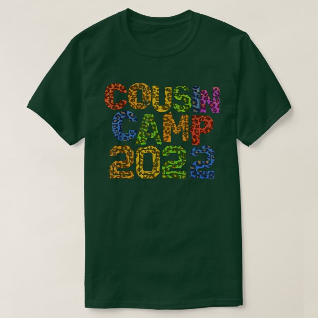 T-shirt Funny CAMP DE COUSIN Empreinte de léopard Funny Gr (Design devant)