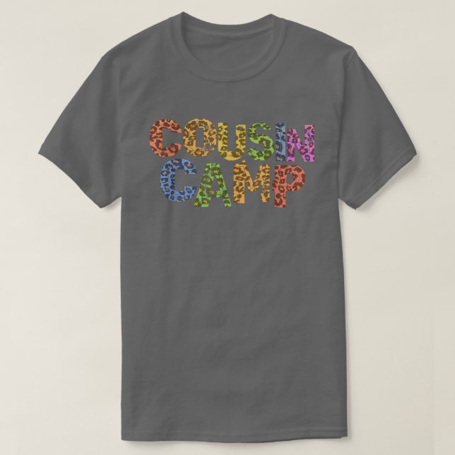 T-shirt Funny CAMP DE COUSIN Empreinte de léopard Grand-mè (Design devant)