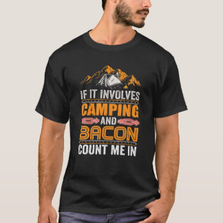 T-shirt Funny Camper Rétro Si Cela Implique Camping Et Bac