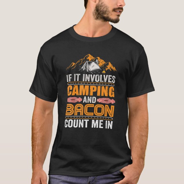 T-shirt Funny Camper Rétro Si Cela Implique Camping Et Bac (Devant)