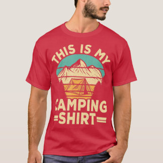 T-shirt Funny Camping Camper Retro Tente De Camping Voici 