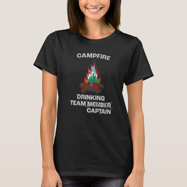 T-shirt Funny Camping Équipe Capitaine Grand Camping (Devant)