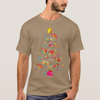 T-shirt Funny Camping Joyeux Arbre de Noël Campers Snowman