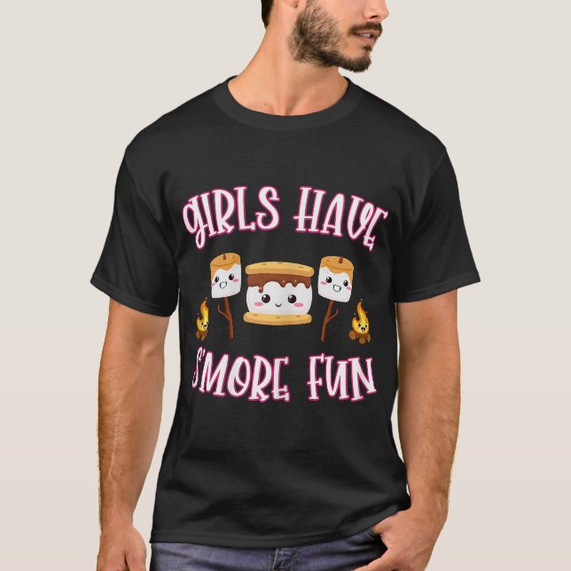 T-shirt Funny Camping Smores Les filles ont plus amusant C (Devant)