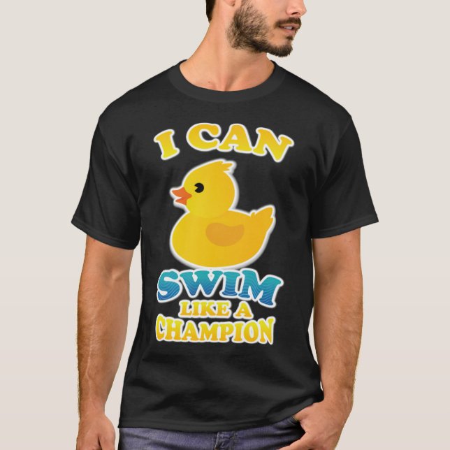 T-shirt Funny Canard Champion animal nager été labrador mo (Devant)