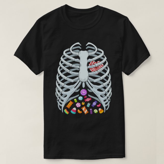 T-shirt Funny Candy Skeleton (Design devant)