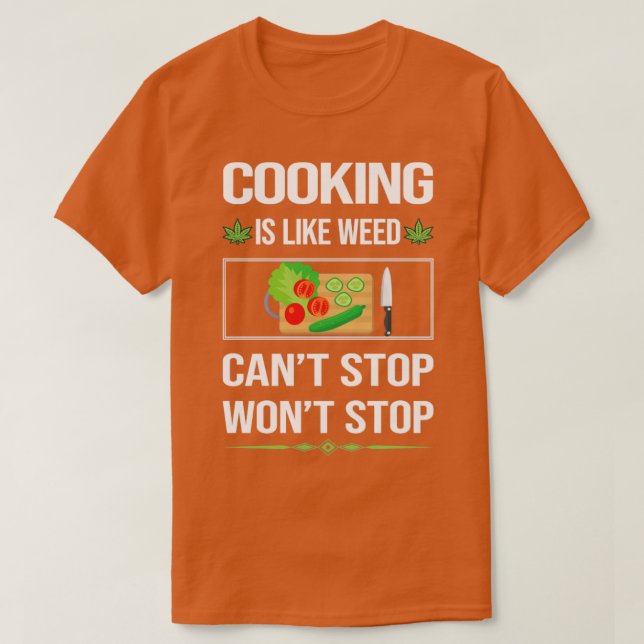 T-shirt Funny Cant Stop Cuisine (Design devant)