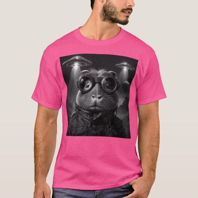 T-shirt Funny Capybara Avec Ufos (Devant)