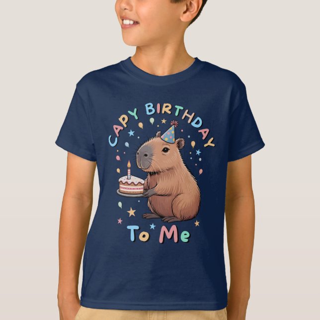 T-shirt Funny Capybara Capy Birthday To Me Party pour enfa (Devant)