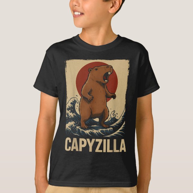 T-shirt Funny Capybara Garçons Filles Enfants Hommes Capyz (Devant)