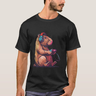T-shirt Funny Capybara Jouer Jeux Vidéo, Capybara Gamin