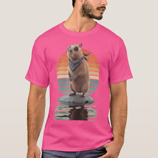 T-shirt Funny Capybara Lunettes de soleil Capybara (Devant)