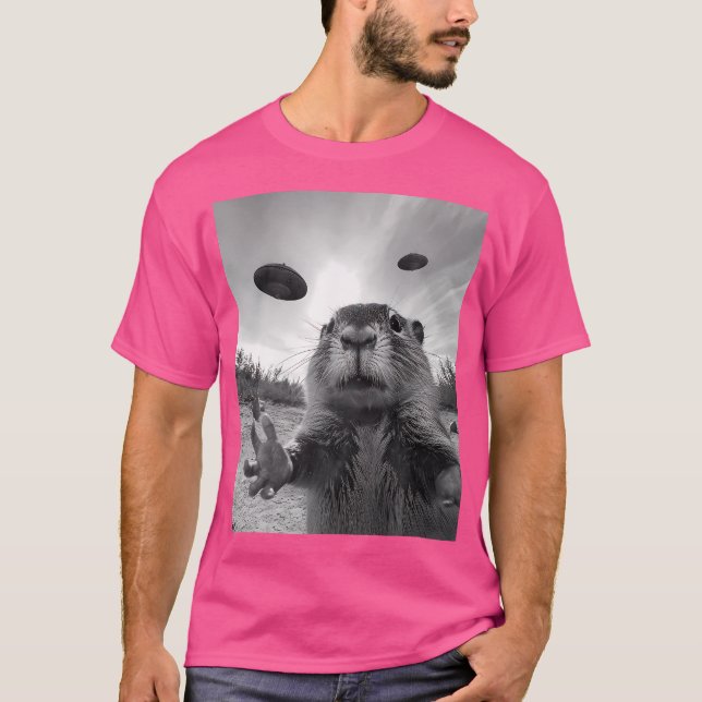 T-shirt Funny Capybara Ufo Alien drôle bizarre (Devant)
