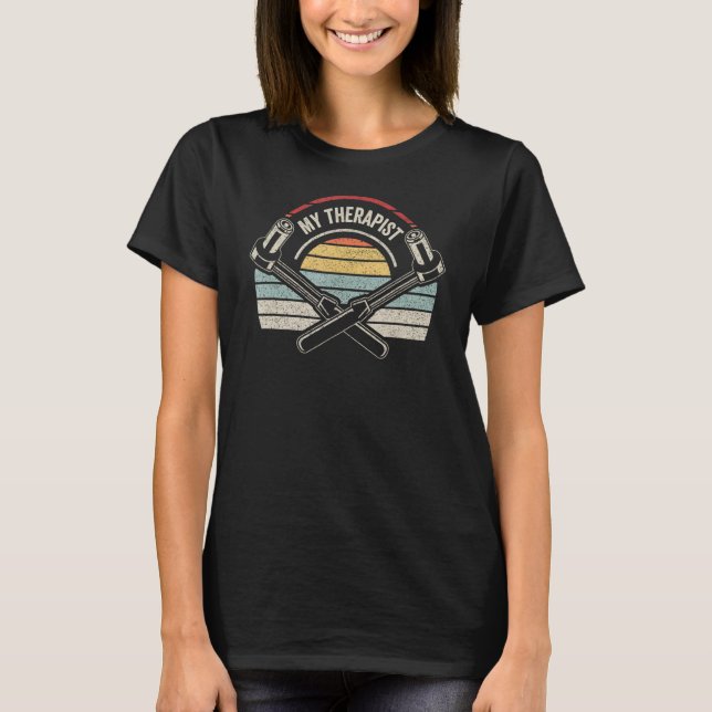 T-shirt Funny Car Auto Racing Mécanique My Therapist Socke (Devant)