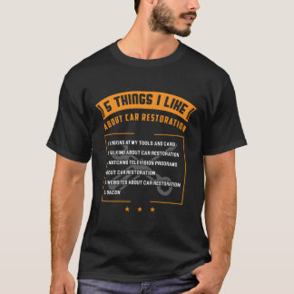 T-shirt Funny Car Guy Cadeau 5 choses que j'aime à propos 