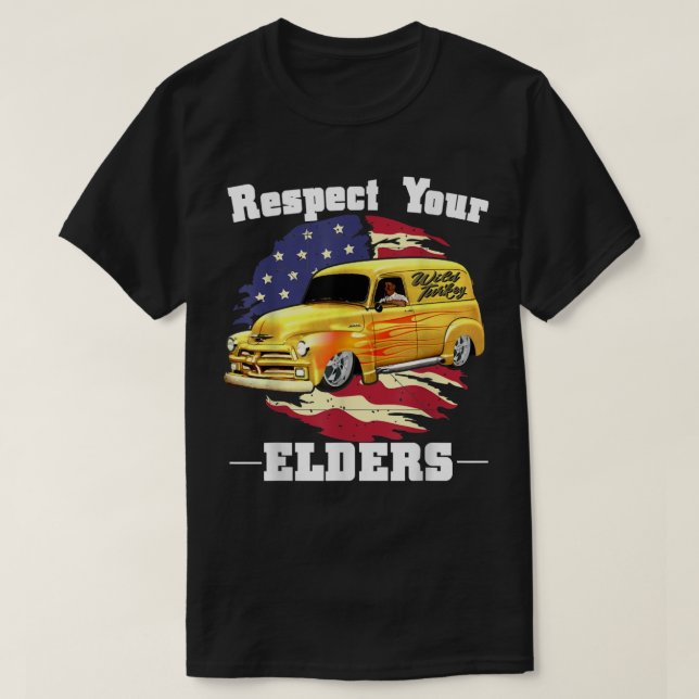 T-shirt Funny Car Guy - Respectez Vos Aînés Classic Panel (Design devant)