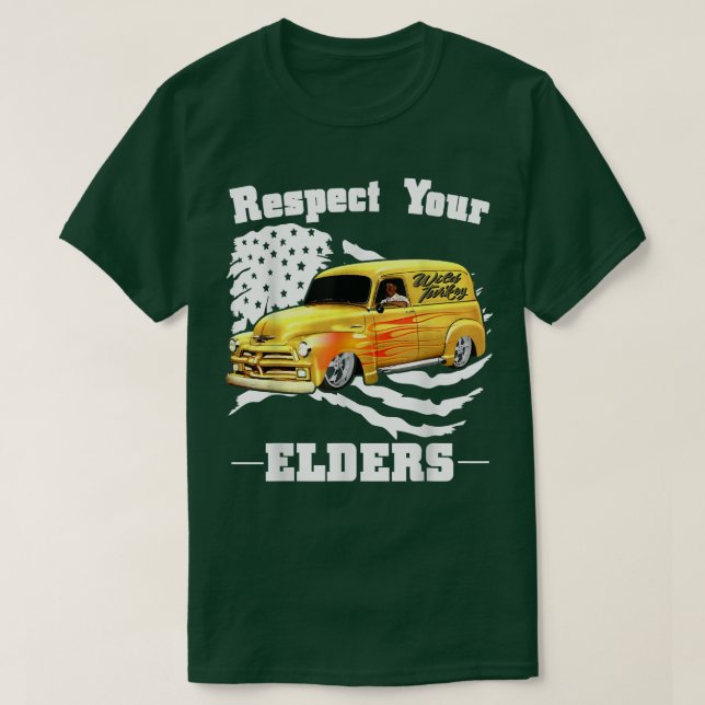 T-shirt Funny Car Guy - Respectez Vos Aînés Classic Panel (Design devant)