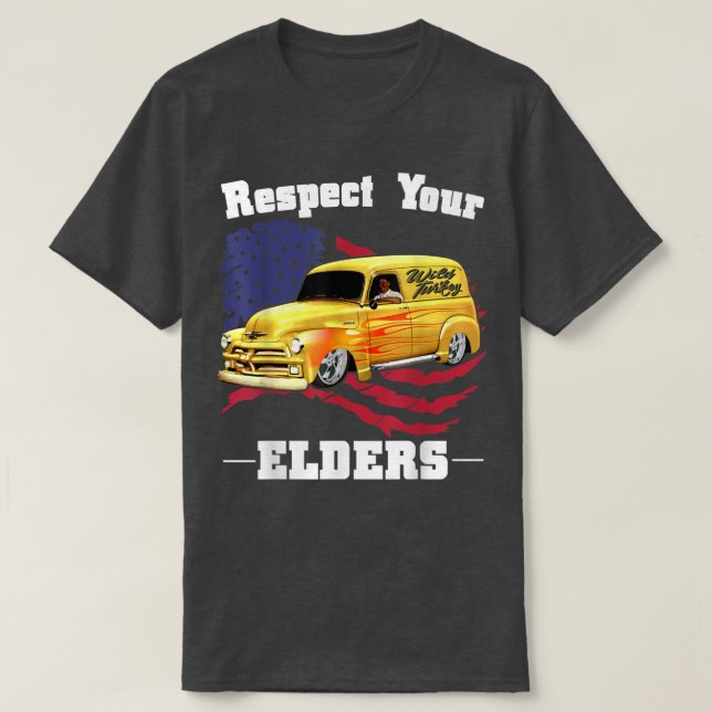 T-shirt Funny Car Guy - Respectez Vos Aînés Classic Panel (Design devant)