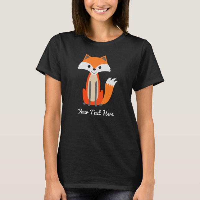 T-shirt Funny Cartoon Fox Customisé (Devant)
