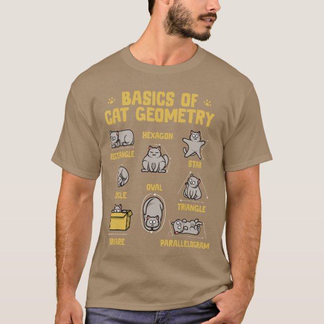 T-shirt Funny Cat Basics Cat Geometry Matheacher Cat Owner (Devant)
