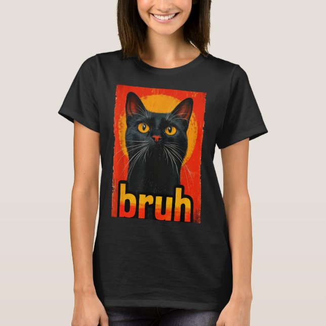 T-shirt Funny Cat Bruh For Teens Boys Girls Men Women Meme (Devant)