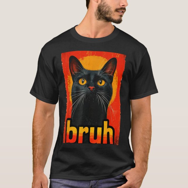 T-shirt Funny Cat Bruh For Teens Boys Girls Men Women Meme (Devant)