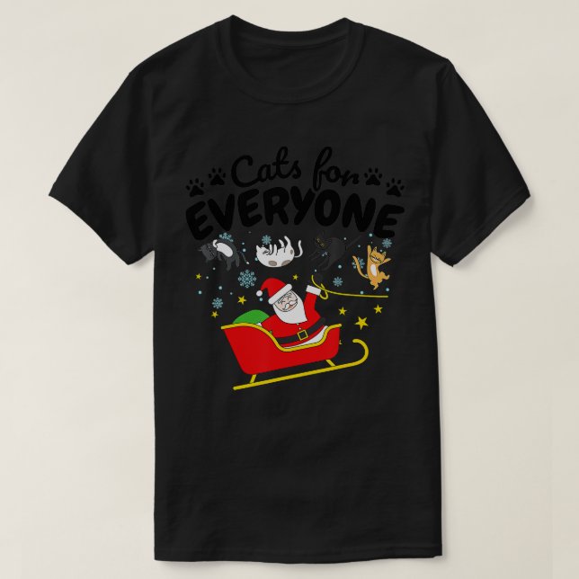 T-shirt Funny Cat Christmas Cats for Everyone  - 1  (Design devant)