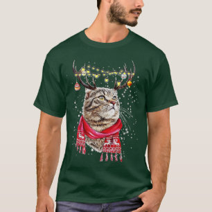 T-shirt Funny Cat Christmas Lover Meowy Merry Catmas Cat L