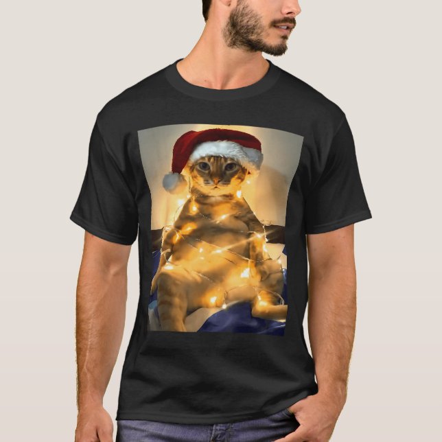 T-shirt Funny Cat Christmas Meme Shirt Cute Holiday Meme C (Devant)