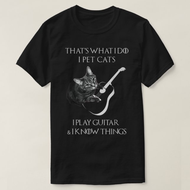 T-shirt Funny Cat Guitarist Music Lover Design (Design devant)