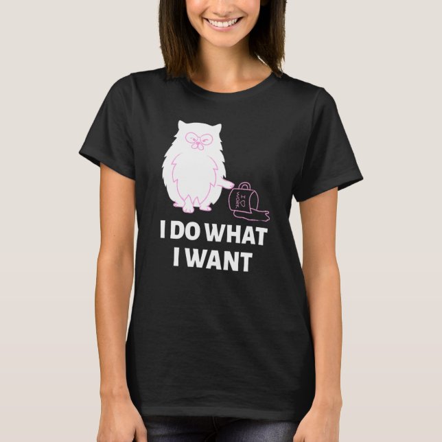 T-shirt Funny-Cat-I-Do Ce Que Je Veux (Devant)
