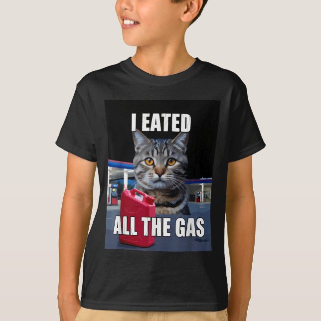 T-shirt Funny Cat Meme I Eated Wanted All The Gas Funny Me (Devant)
