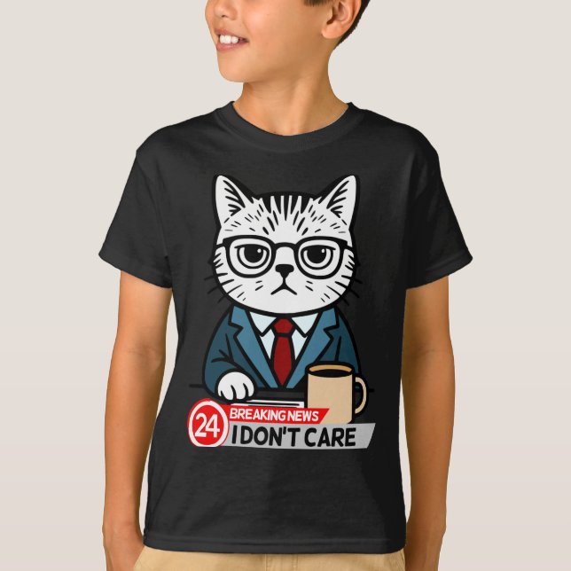 T-shirt Funny Cat Meme Sarcastic Humor I Dont Care Cat  (Devant)