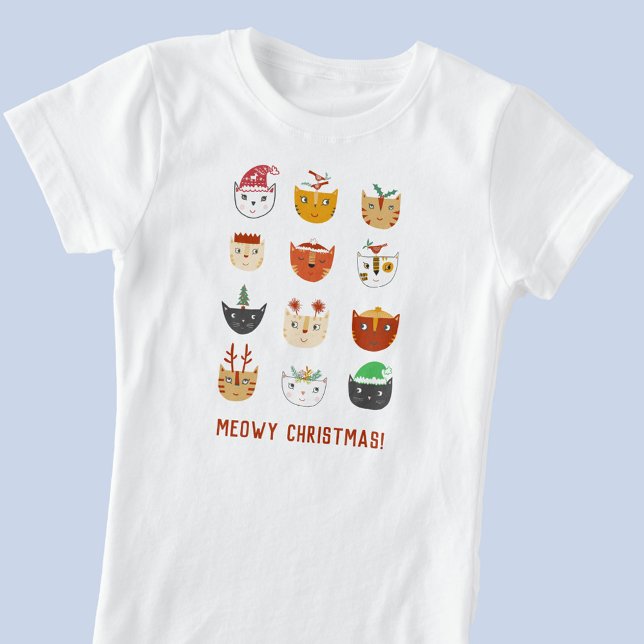 T-Shirt Funny Cat Meowy Noël (Fun Meowy Christmas cat t-shirt)