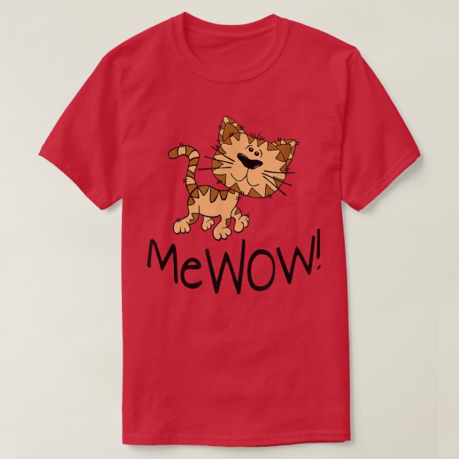 T-shirt Funny Cat Mewow Kitten  (Design devant)
